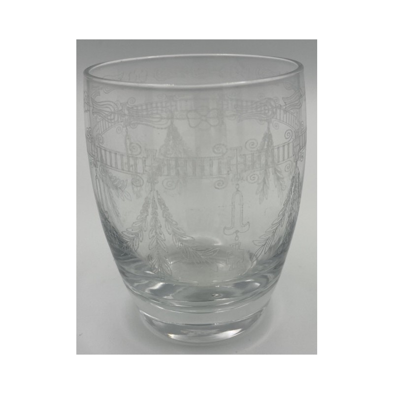 BICCHIERE ACQUA BASSO FIORE INCISO