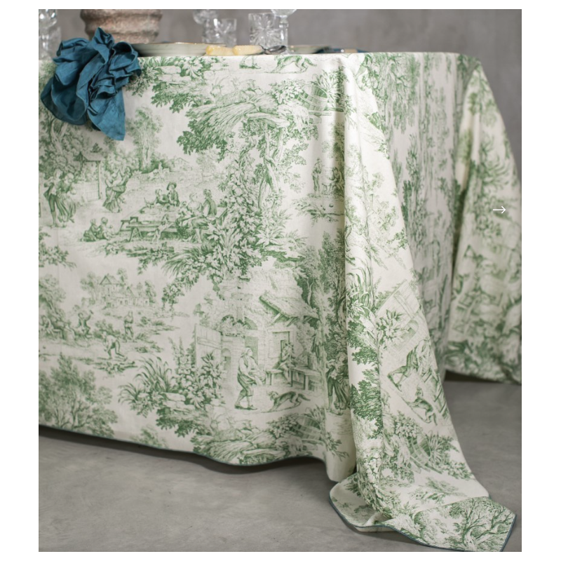 TOVAGLIA Toile de jouy 220x220 col. VERDE