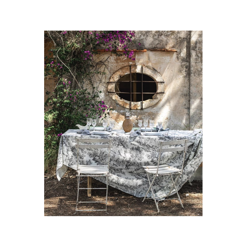 TOVAGLIA Toile de jouy 220x220 col. NERA
