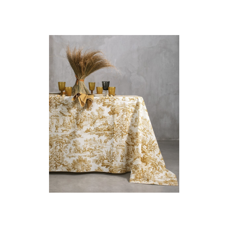 TOVAGLIA Toile de jouy 220x220 col. SABBIA
