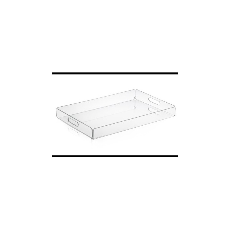 VASSOIO RETTANGOLARE PLEXIGLASS TRASPARENTE