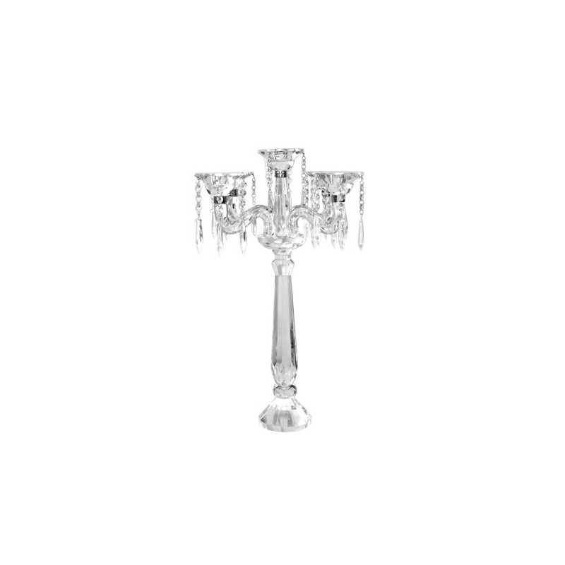 CANDELABRO 5 FIAMME CRISTALLO